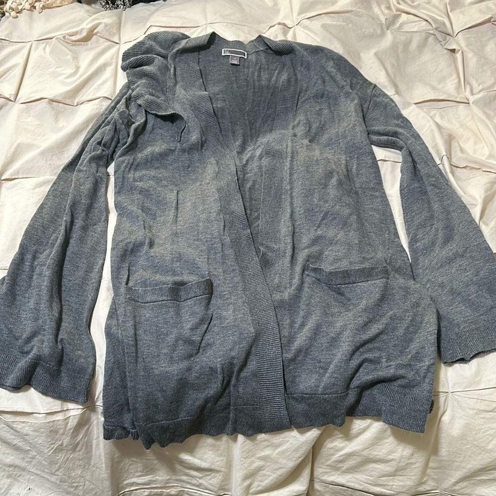 Grey sweater.